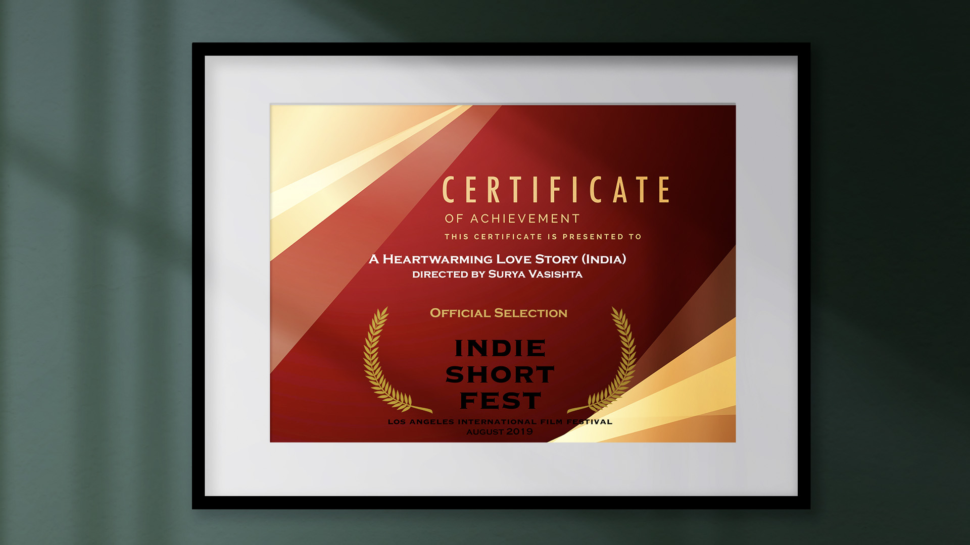 Astu’s A Heartwarming Love Story is a Selection at the Indie Short Film Festival, Los Angeles